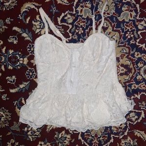 Talula Off-White Lace Peplum Bustier
